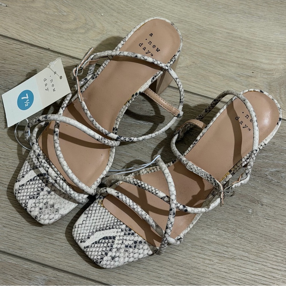 A New Day Snake Print Strappy Sandals